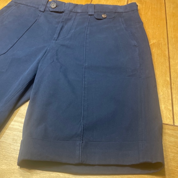 Brunello Cucinelli Pleat Bermuda Shorts Navy Size 34/48 Made in Italy 10” Inseam - Picture 1 of 15